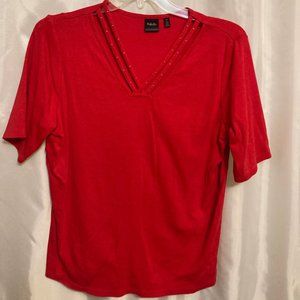 Red Knit Blouse